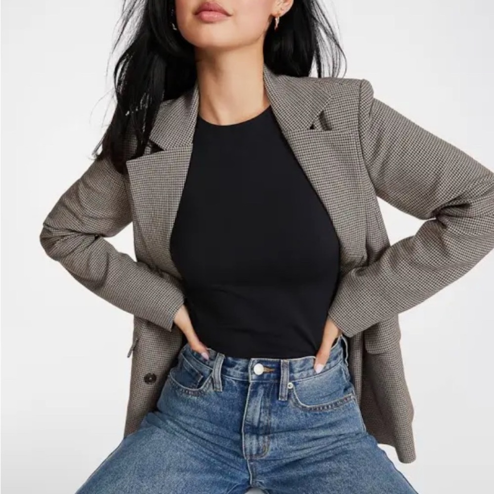 Women's Brown Patterned Blazer